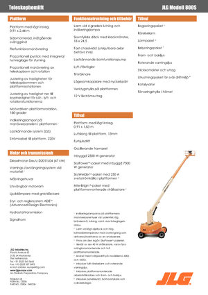 Nacelles télescopiques sur roues JLG 800S