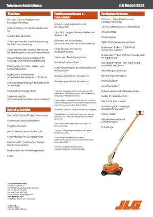 Nacelles télescopiques sur roues JLG 800S