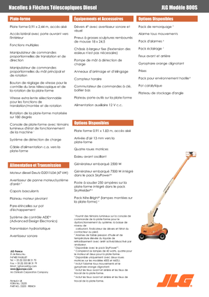 Nacelles télescopiques sur roues JLG 800S