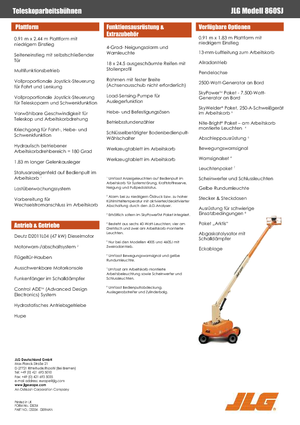 Nacelles télescopiques sur roues JLG 860SJ