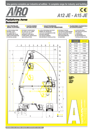 Nacelles à bras articulés sur roues AIRO A 15 JE