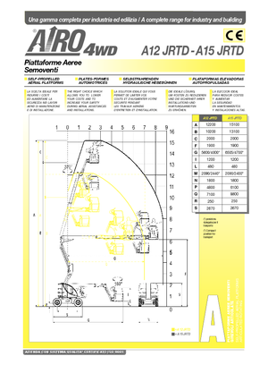 Nacelles à bras articulés sur roues AIRO A 12 JRTD