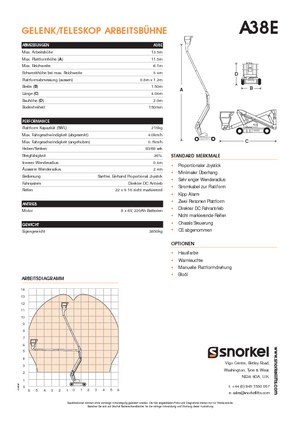 Nacelles à bras articulés sur roues Snorkel A38E