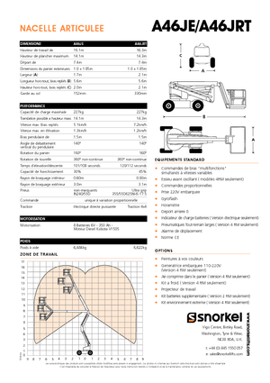 Nacelles à bras articulés sur roues Snorkel A46JE