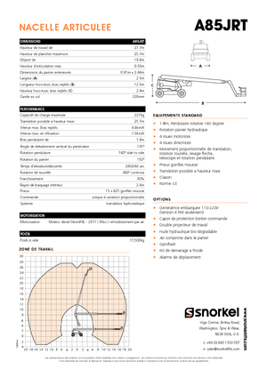 Nacelles à bras articulés sur roues Snorkel A85JRT