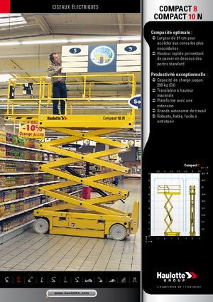 Nacelles ciseaux X su roues Haulotte Compact 10N