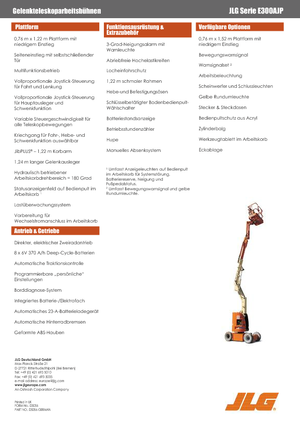 Nacelles à bras articulés sur roues JLG E300AJP