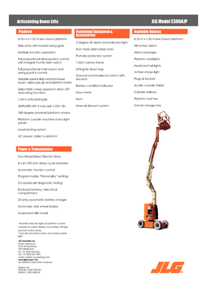 Nacelles à bras articulés sur roues JLG E300AJP