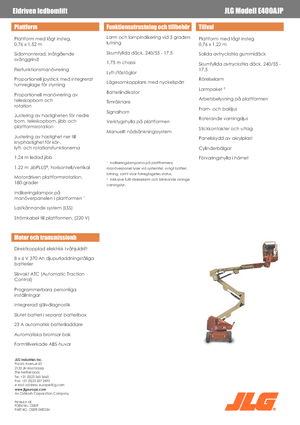 Nacelles à bras articulés sur roues JLG E400AJP