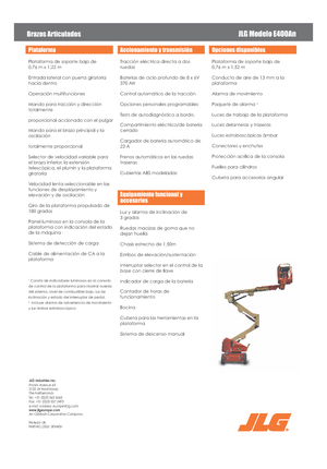Nacelles à bras articulés sur roues JLG E400AN