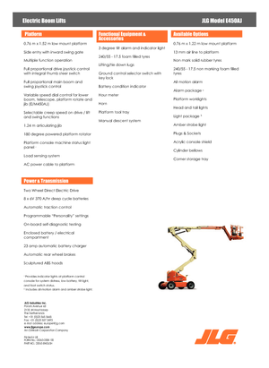 Nacelles à bras articulés sur roues JLG E450AJ