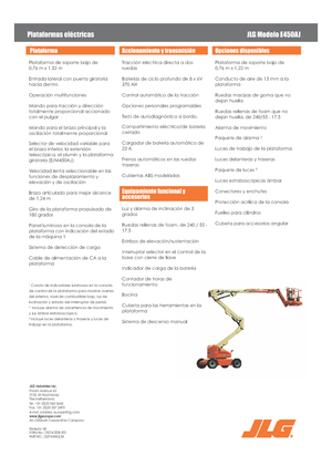 Nacelles à bras articulés sur roues JLG E450AJ