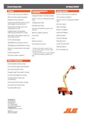 Nacelles télescopiques sur roues JLG E600JP