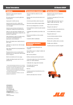 Nacelles télescopiques sur roues JLG E600JP
