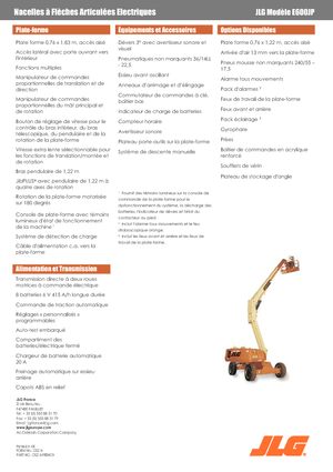 Nacelles télescopiques sur roues JLG E600JP