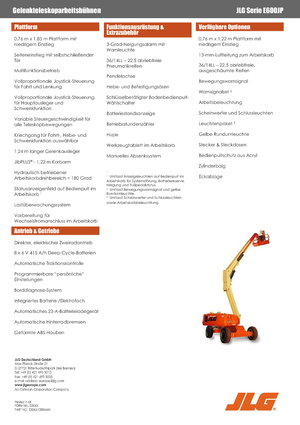 Nacelles télescopiques sur roues JLG E600JP