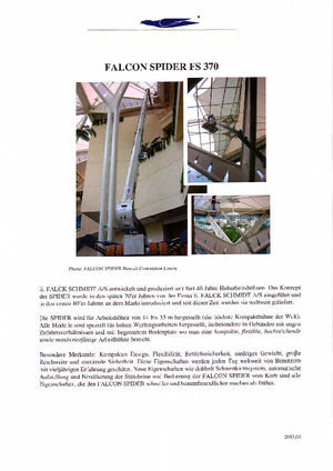 Nacelles à bras articulés sur chenilles Worldlift Industries AS - Rothlehner FS 370