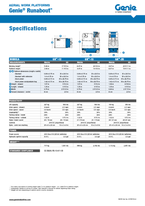 Nacelles télescopiques sur roues Genie GR-20 Runabout
