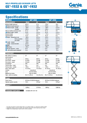 Nacelles ciseaux X su roues Genie GS-1532