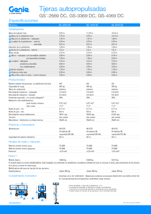 Nacelles ciseaux X su roues Genie GS-3369 DC