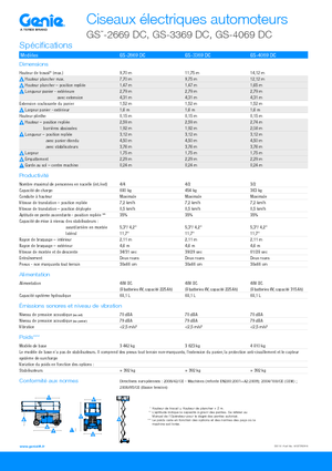 Nacelles ciseaux X su roues Genie GS-3369 DC