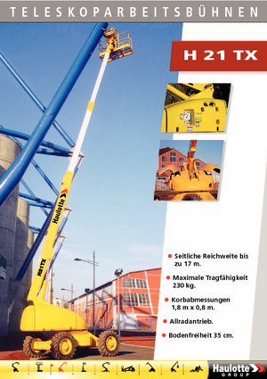 Nacelles télescopiques sur roues Haulotte H 21 TX