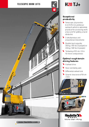 Nacelles télescopiques sur roues Haulotte H 28 TJ +