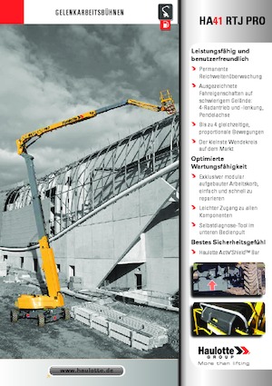 Nacelles à bras articulés sur roues Haulotte HA41 RTJ PRO