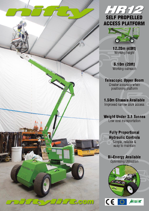 Nacelles à bras articulés sur roues Niftylift HR 12