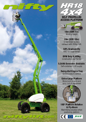 Nacelles à bras articulés sur roues Niftylift HR 18