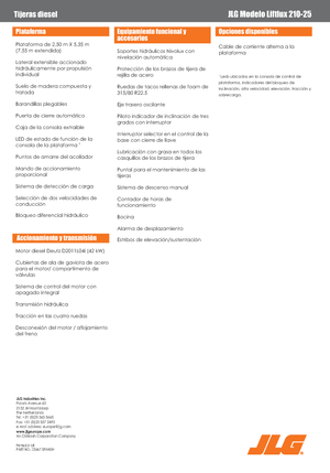 Nacelles ciseaux X su roues JLG Liftlux 210-25