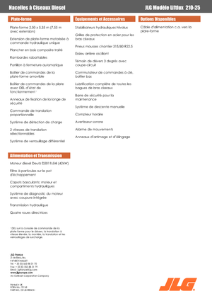 Nacelles ciseaux X su roues JLG Liftlux 210-25