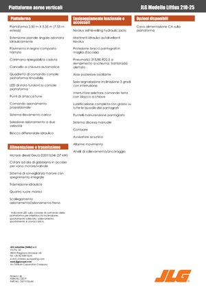 Nacelles ciseaux X su roues JLG Liftlux 210-25