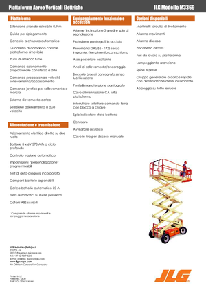 Nacelles ciseaux X su roues JLG M3369LE