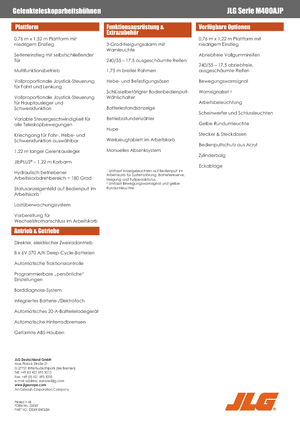 Nacelles à bras articulés sur roues JLG M400AJP