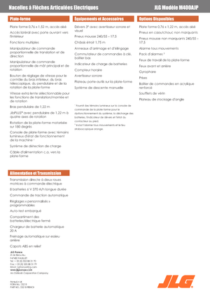 Nacelles à bras articulés sur roues JLG M400AJP