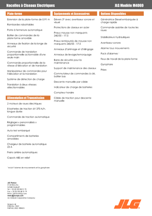 Nacelles ciseaux X su roues JLG M4069LE