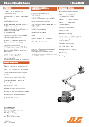 Nacelles à bras articulés sur roues JLG M450A