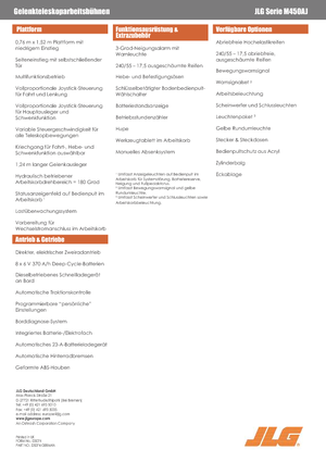 Nacelles à bras articulés sur roues JLG M450AJ