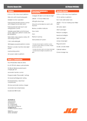 Nacelles à bras articulés sur roues JLG M450AJ