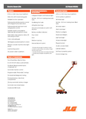 Nacelles télescopiques sur roues JLG M600JA