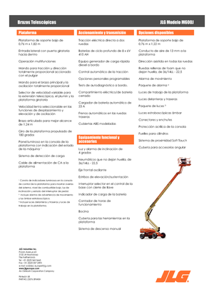 Nacelles télescopiques sur roues JLG M600JA