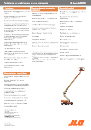 Nacelles télescopiques sur roues JLG M600JA