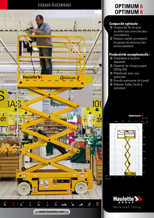 Nacelles ciseaux X su roues Haulotte Optimum 8