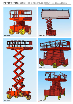 Nacelles ciseaux X su roues PB PB S131-19E 4x4