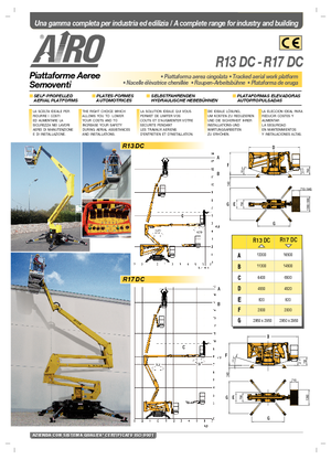 Nacelles à bras articulés sur chenilles AIRO R 13 DC
