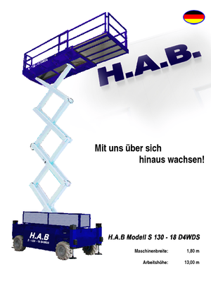 Nacelles ciseaux X su roues HAB S 130-18 D 4WD S