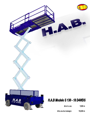 Nacelles ciseaux X su roues HAB S 130-18 D 4WD S