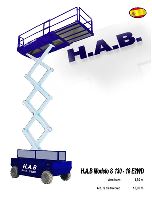 Nacelles ciseaux X su roues HAB S 130-18 E 2WD