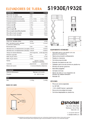 Nacelles ciseaux X su roues Snorkel S1930E
